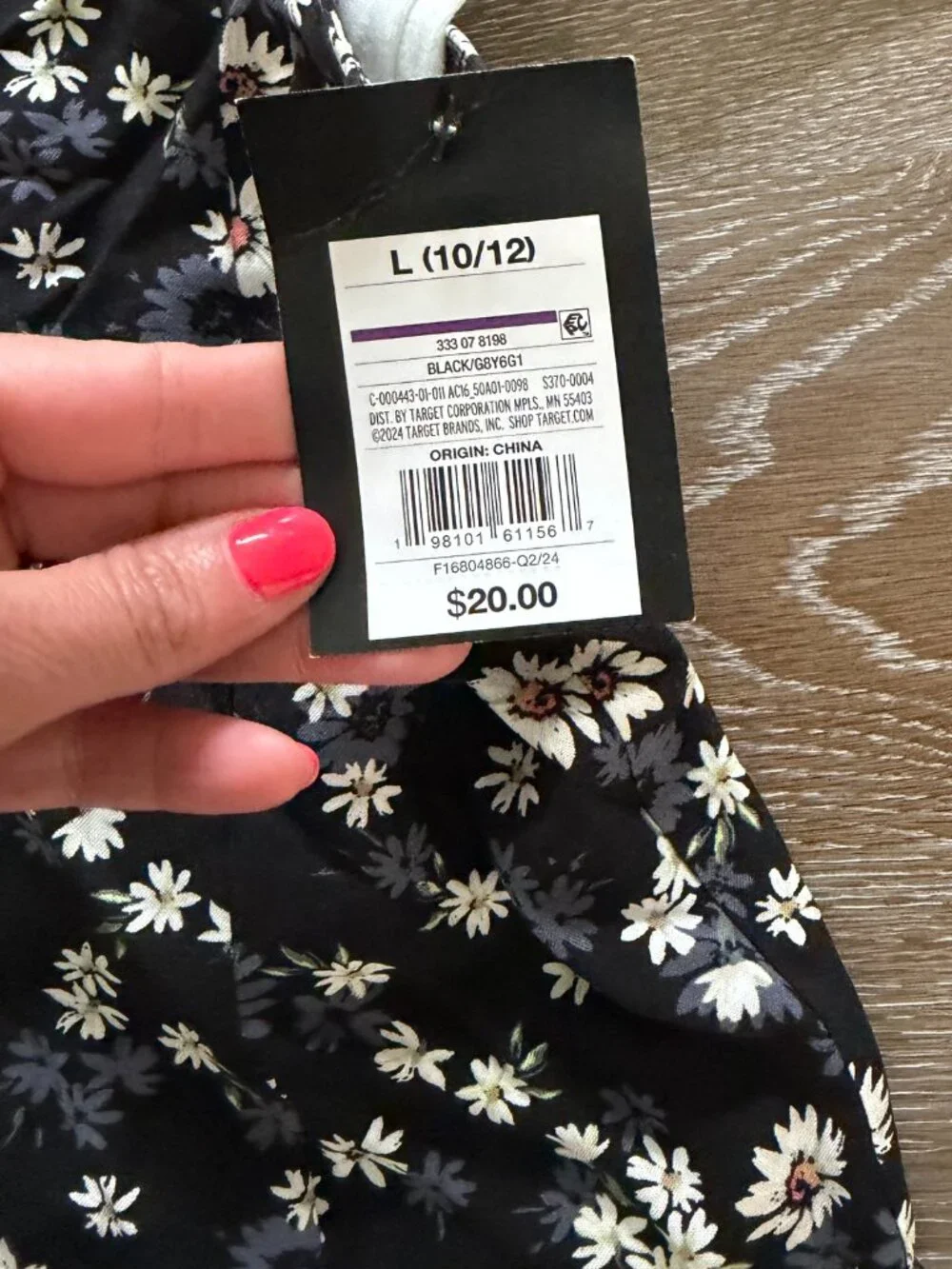 NWT! Girls art class 2 piece black floral pull on dress size large 10/12